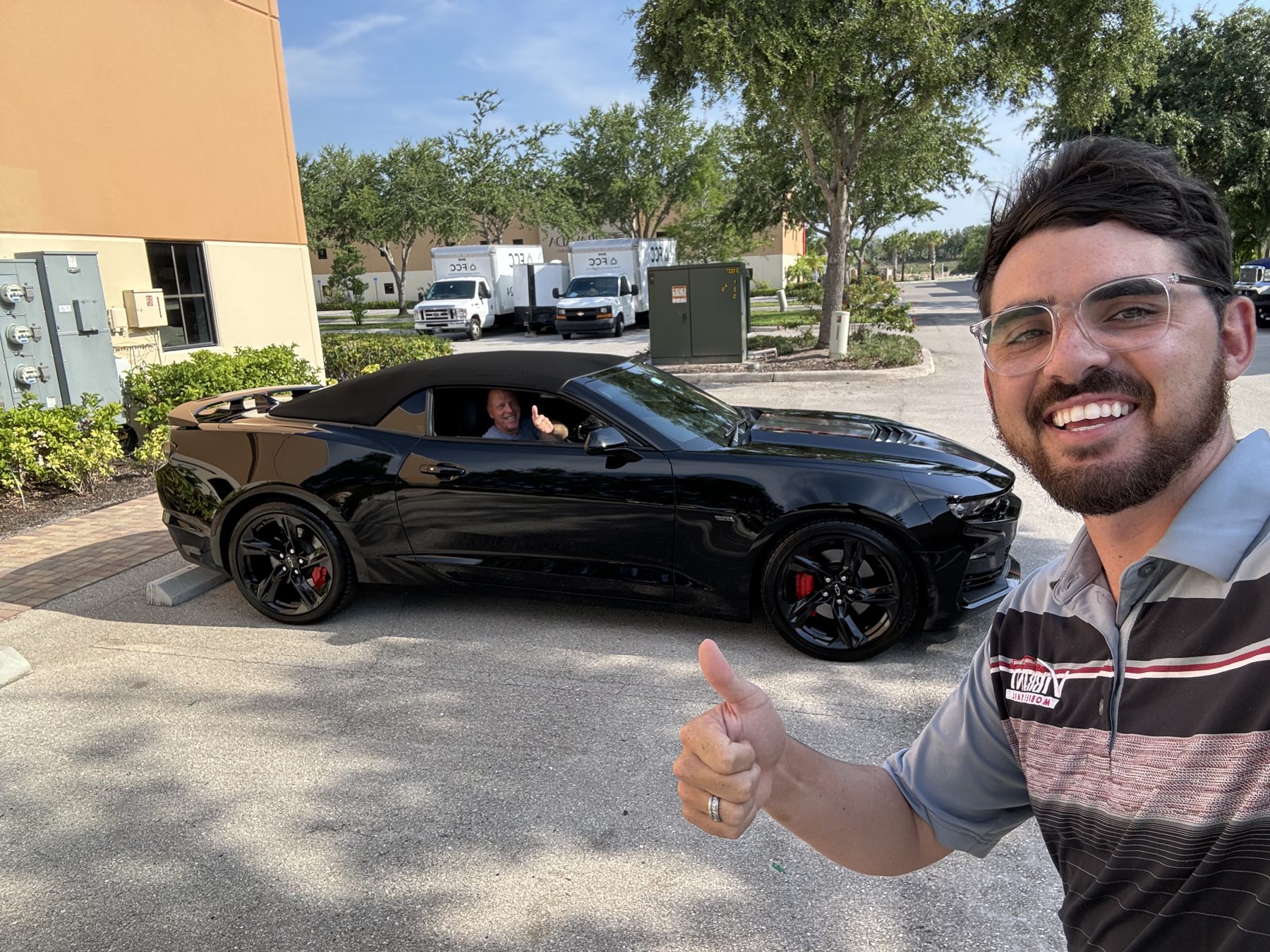 Black on black, glassy finish.
